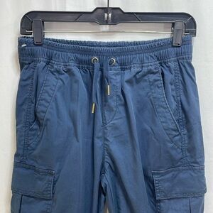 🎹 polo, Ralph Lauren, navy blue cotton ankle, zip joggers